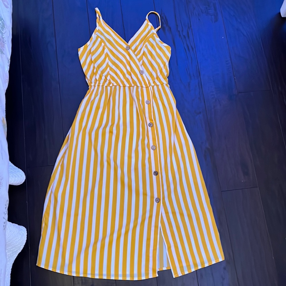 yellow summer midi dress